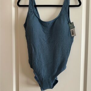 Kindred Bravely Textured One-Piece Swimsuit in Dusty Blue